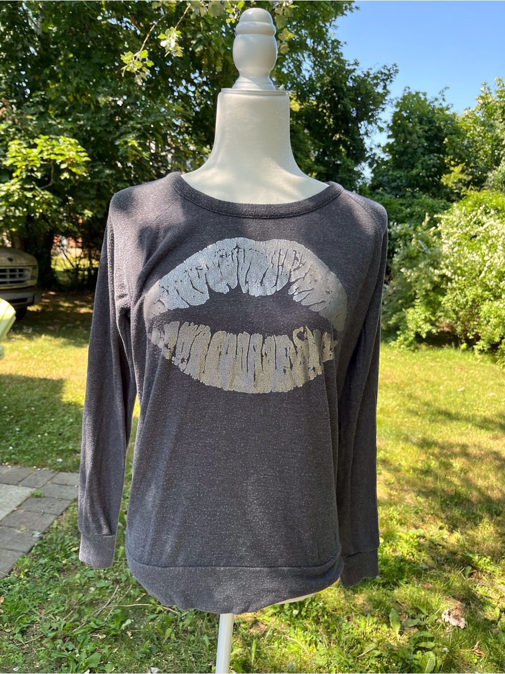 Chaser Long Sleeves Sweatshirt Open Back Grey